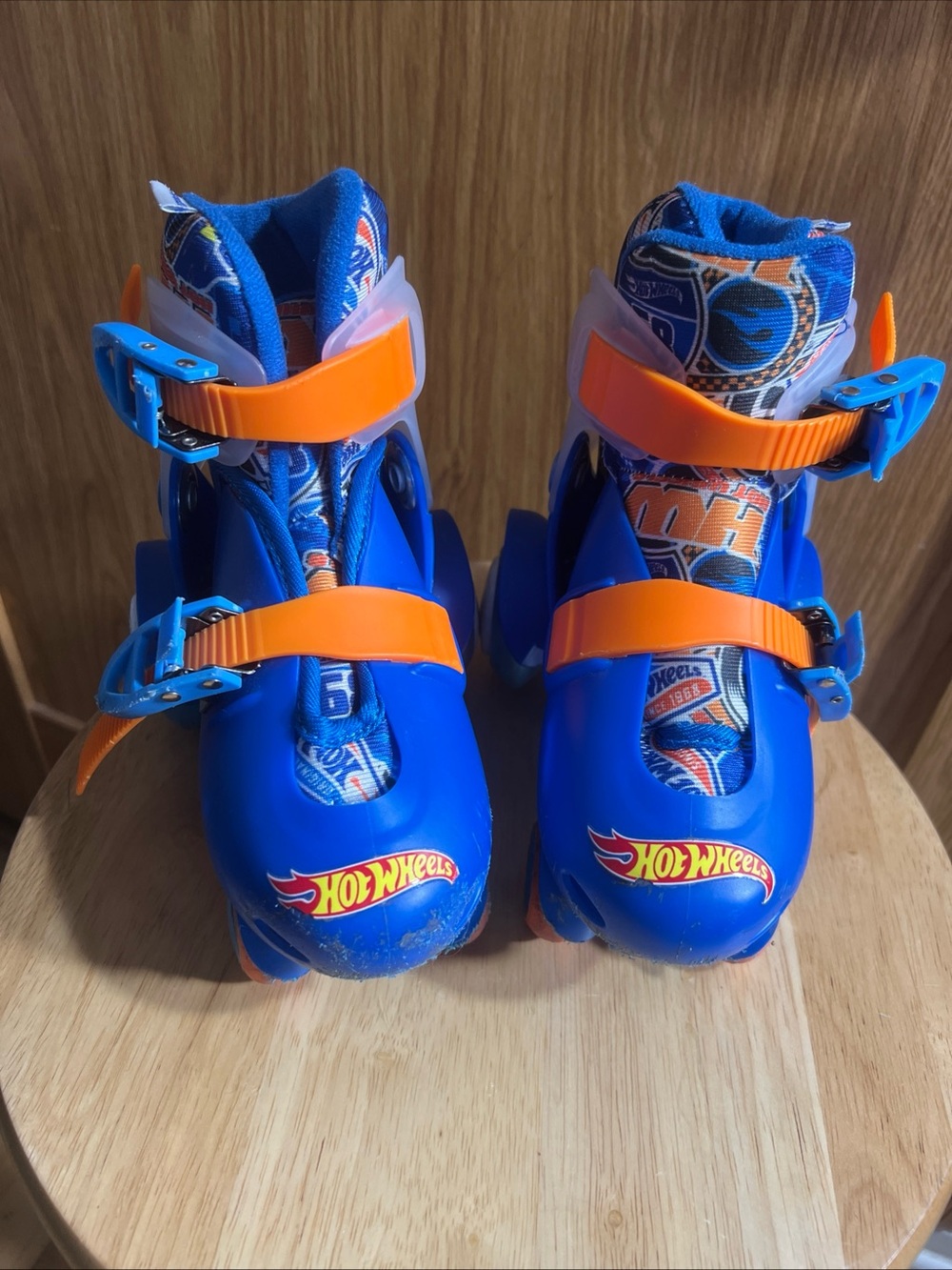 Mattel Hot Wheels Blue and Orange Adjustable Kids Inline Skates